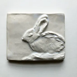 Sculptural Rabbit Ceramic Tile