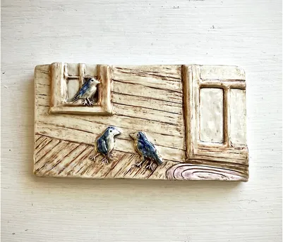 Three Little Birds Hand Painted 4x7