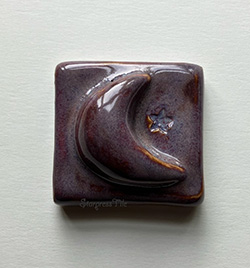Purple moon and star relief ceramic art tile